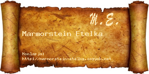Marmorstein Etelka névjegykártya